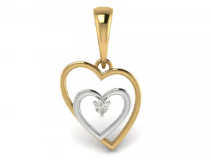 liontin bentuk hati ganda Model Cetak 3D