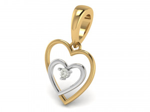 double heart shape pendant Model Cetak 3D