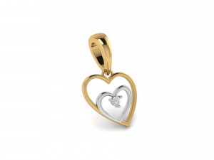 double heart shape pendant Model Cetak 3D