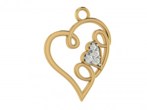 Flow Heart Shape Pendant Modello 3D