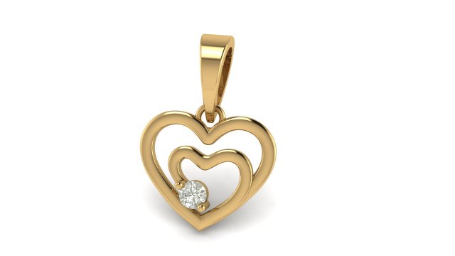 double heart shape pendant Model Cetak 3D .c4d .max .obj .3ds .fbx .stl .blend 