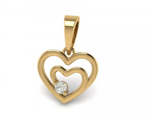 double heart shape pendant 3D Print Model