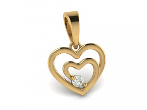 double heart shape pendant Model Cetak 3D