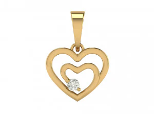 double heart shape pendant 3D Print Model