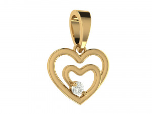 double heart shape pendant Model Cetak 3D