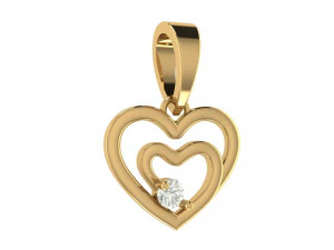 double heart shape pendant 3D Print Model