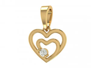 double heart shape pendant 3D Print Model