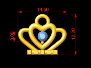 crown pendant 3D Print Model