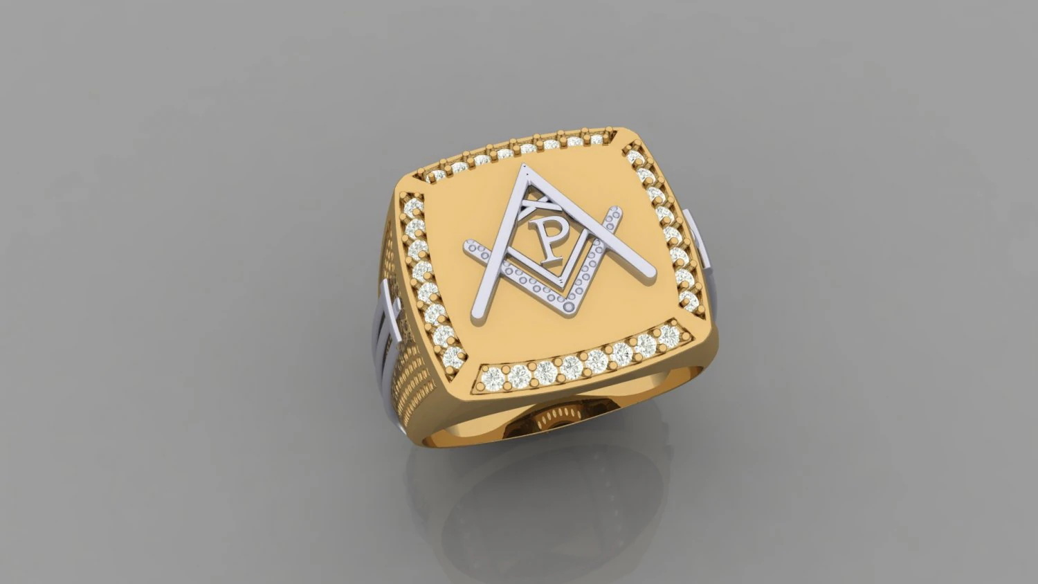 signet ring with letter p 3D Print Model .c4d .max .obj .3ds .fbx .stl .blend 