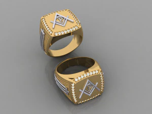 signet ring with letter p 3D Print Model