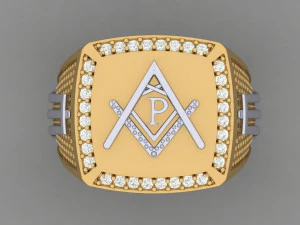 signet ring with letter p 3D Print Model