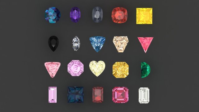 diamond and stone pack of 15 3D प्रिंट मॉडल .c4d .max .obj .3ds .fbx .stl .blend 