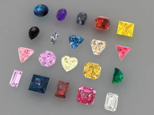 diamond and stone pack of 15 3D Print Model