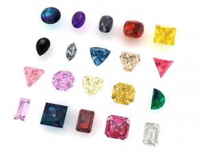 diamond and stone pack of 15 3D प्रिंट मॉडल