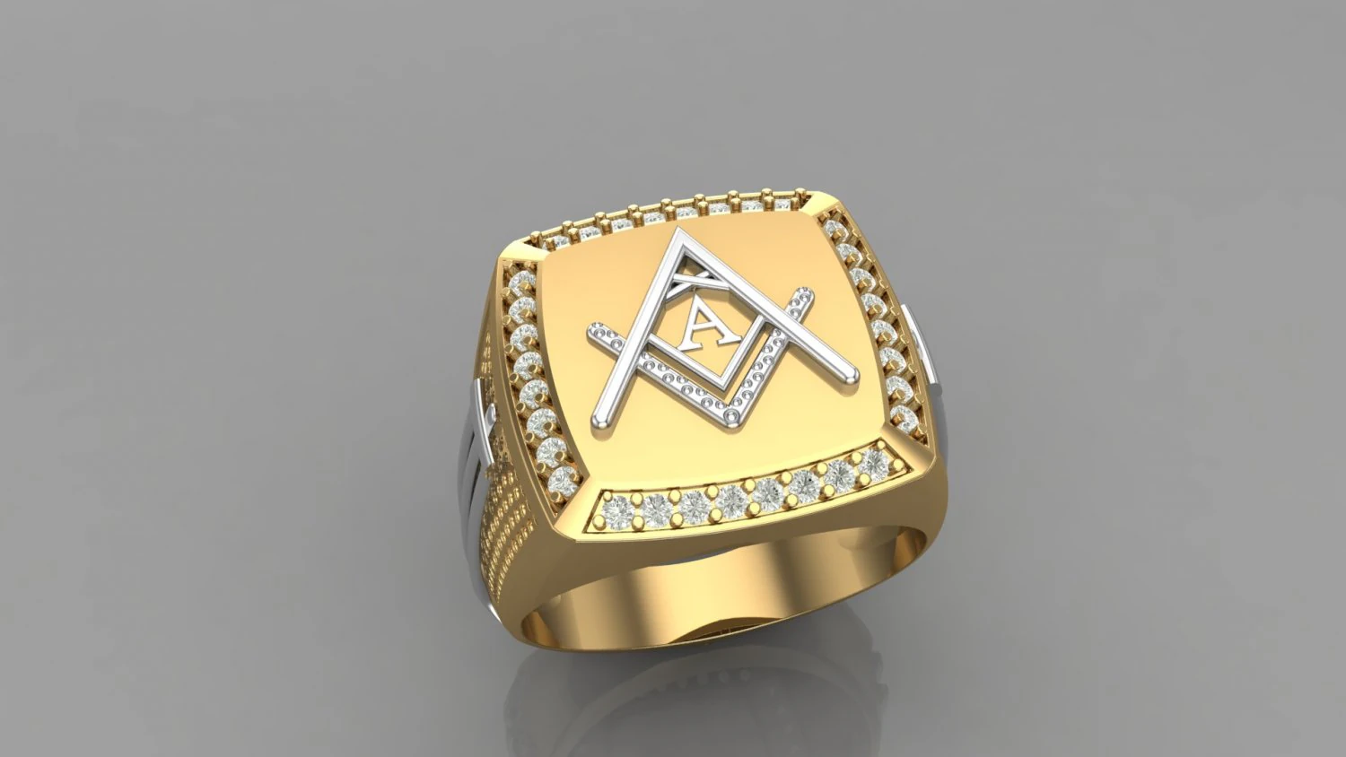 signet ring with letter a 3D Print Model .c4d .max .obj .3ds .fbx .stl .blend