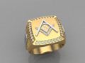Signet Ring With Letter A Modello 3D