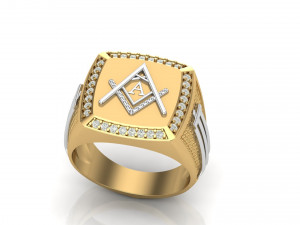 signet ring with letter a Model Cetak 3D