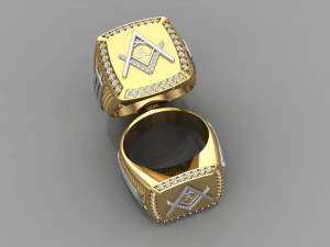 signet ring with letter a 3D Print Model
