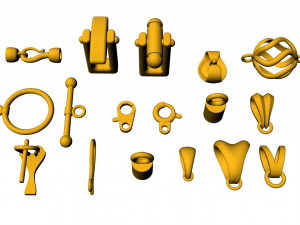 jewelry accessories bracelets lock and clasps collection 3D Принт Модель