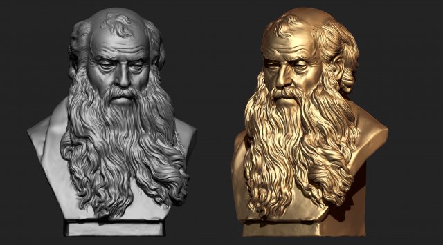 old man sculpture ready for 3d print Model Cetak 3D .c4d .max .obj .3ds .fbx .stl .blend 