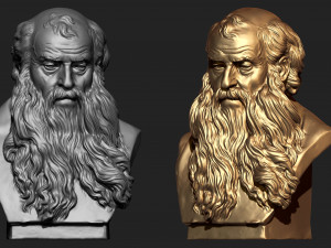 old man sculpture ready for 3d print 3Dプリントモデル