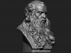 old man sculpture ready for 3d print Model Cetak 3D