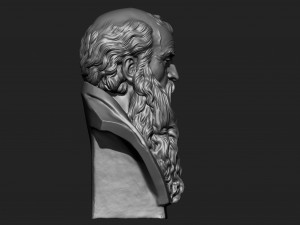 old man sculpture ready for 3d print Model Cetak 3D