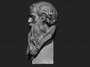 old man sculpture ready for 3d print Model Cetak 3D