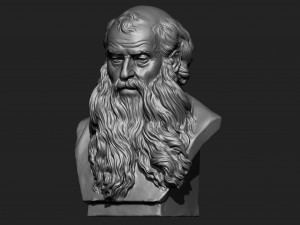 old man sculpture ready for 3d print Model Cetak 3D