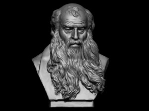 old man sculpture ready for 3d print Model Cetak 3D