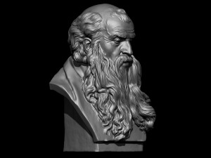 old man sculpture ready for 3d print Model Cetak 3D