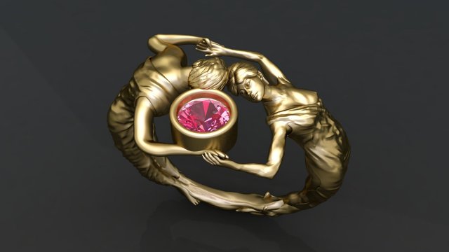 couple engagement ring Model Cetak 3D .c4d .max .obj .3ds .fbx .stl .blend