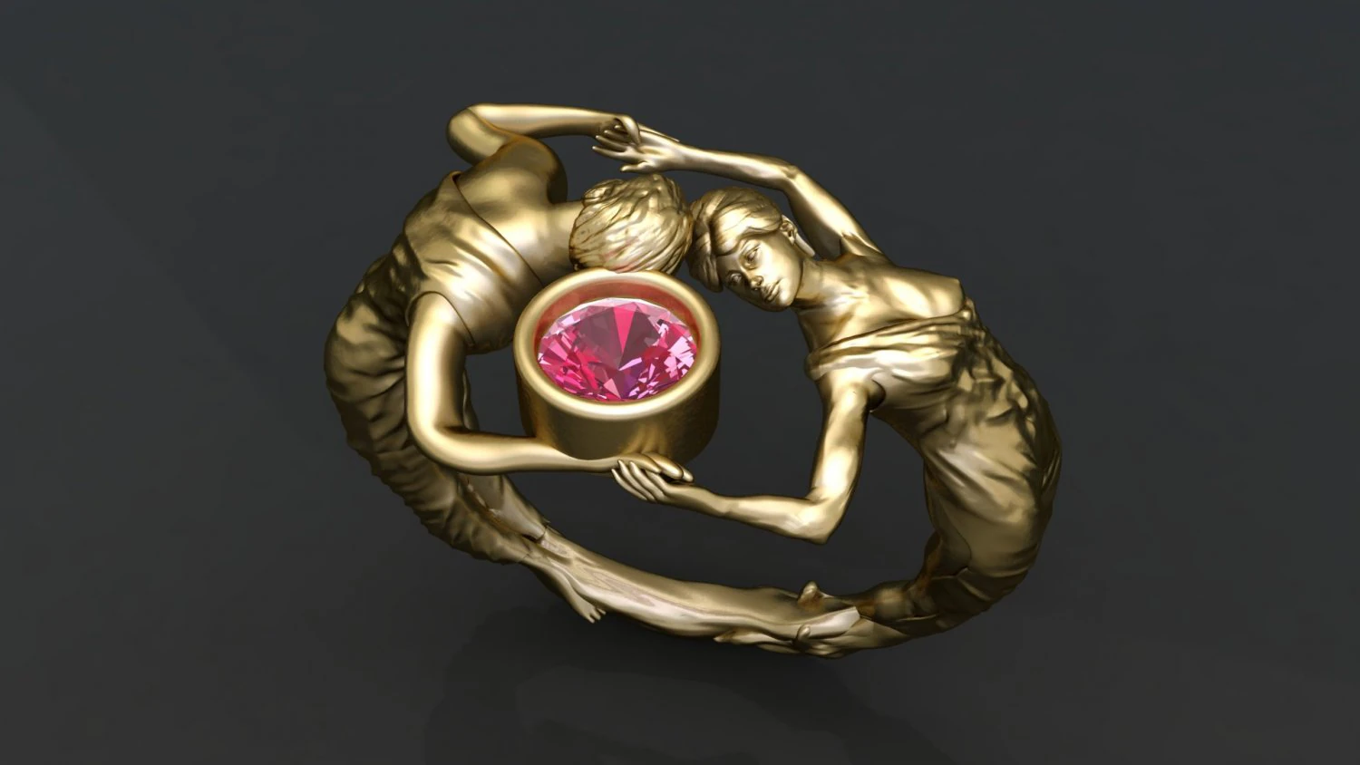 couple engagement ring 3D Print Model .c4d .max .obj .3ds .fbx .stl .blend