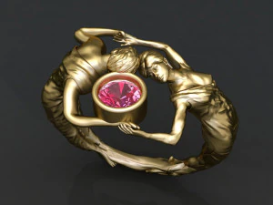 pierścionek zaręczynowy pary Model do druku 3D