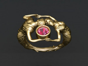 couple engagement ring Model Cetak 3D