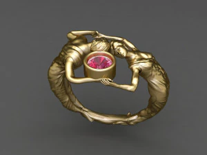 couple engagement ring 3D Print Model