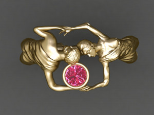 couple engagement ring Model Cetak 3D