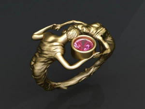 couple engagement ring 3D Print Model