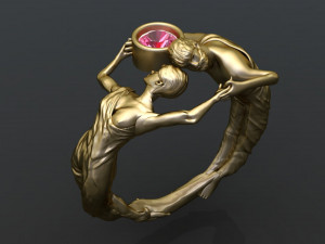 couple engagement ring Model Cetak 3D
