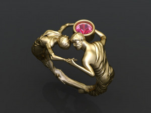 couple engagement ring Model Cetak 3D