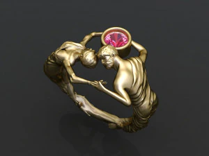 couple engagement ring 3D Print Model