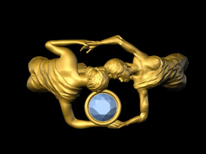 couple engagement ring Model Cetak 3D