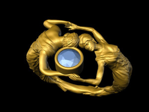 couple engagement ring Model Cetak 3D