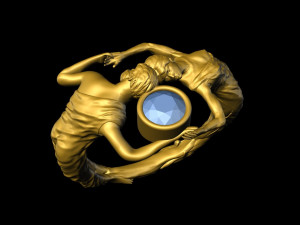 couple engagement ring Model Cetak 3D