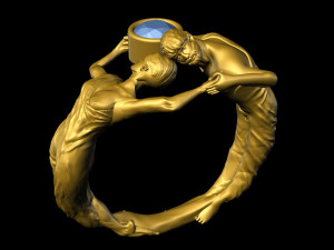 couple engagement ring Model Cetak 3D
