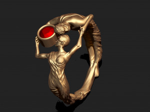 female princess ring 3d print model Model Cetak 3D