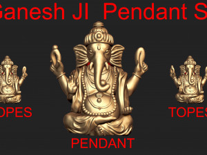 ganesh ji pendant with tops temple jewelry Modello di stampa 3D