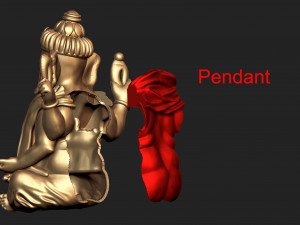ganesh ji pendant with tops temple jewelry 3D Print Model