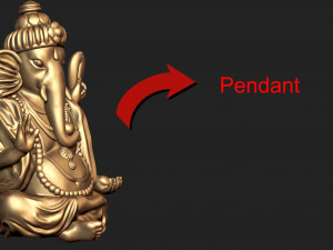 ganesh ji pendant with tops temple jewelry 3D Print Model