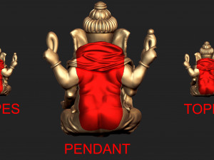 ganesh ji pendant with tops temple jewelry 3D Print Model